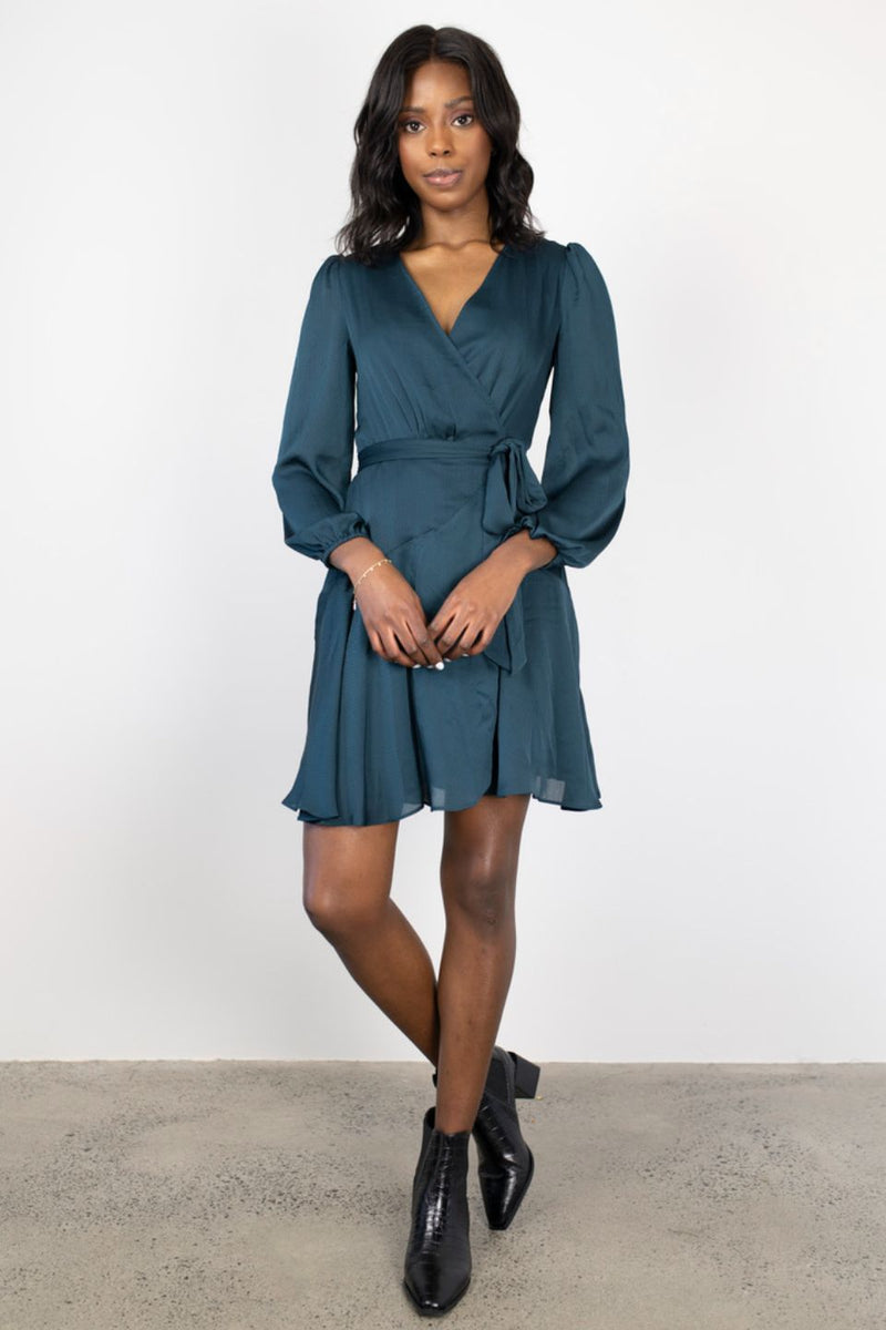 Fresh Take Dark Forest LS Wrap Dress – Among The Brave NZ